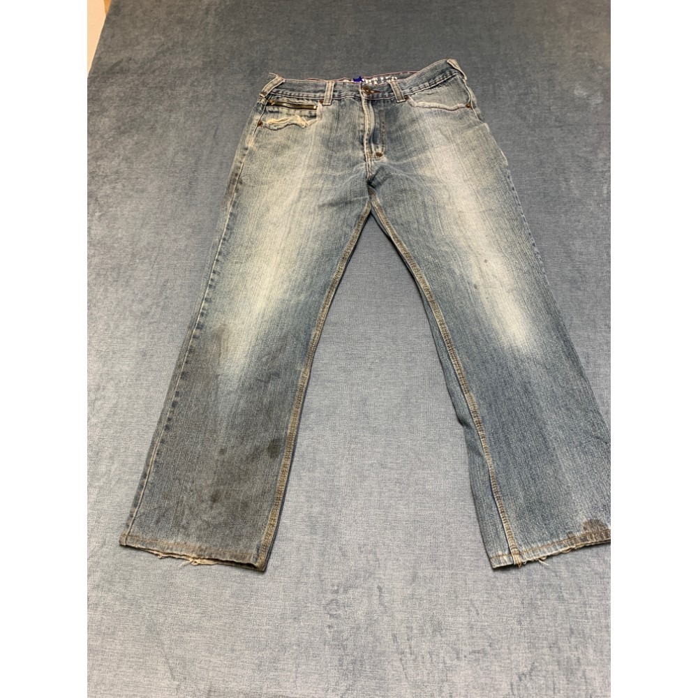 Network Authentic Denim Jeans Mens 34 Blue Straight Leg Medium Wash Streetwear